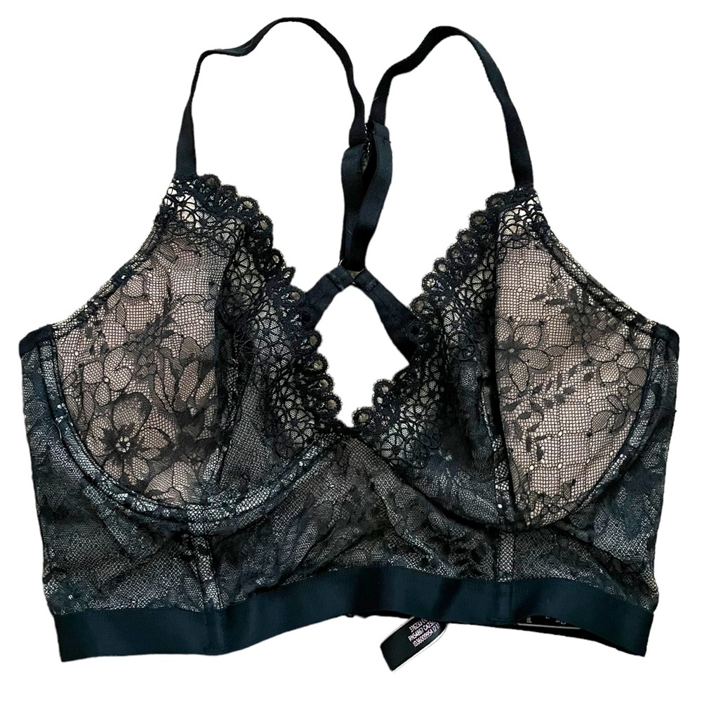 Victorias Secret Sexy Black Lace Longline Bra